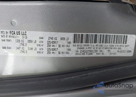 2016 Dodge Grand Caravan Sxt z USA, uszkodzony, nr VIN 2C4RDGCG7GR311597